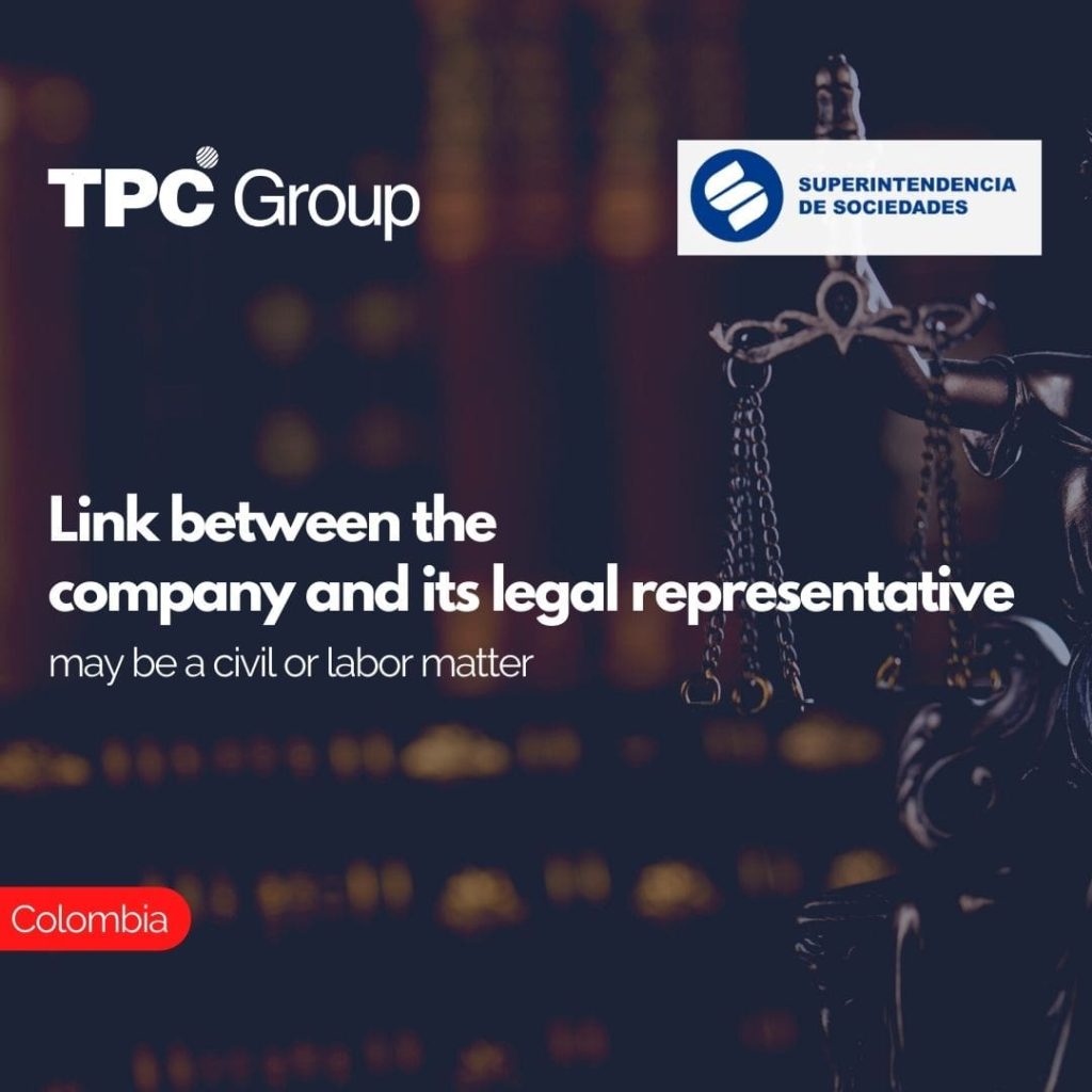 Link between the company and its legal representative may be a civil or labor matter