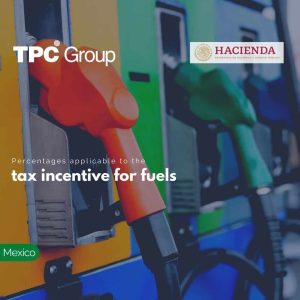 Percentages applicable to the tax incentive for fuels