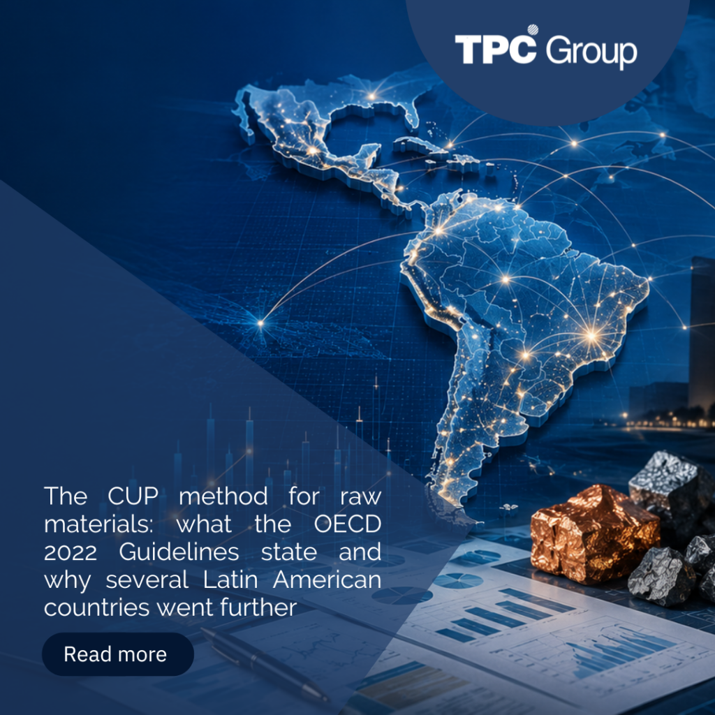 The CUP Method for Raw Materials: What the 2022 OECD Guidelines Set Out and Why Several Latin American Countries Went Further