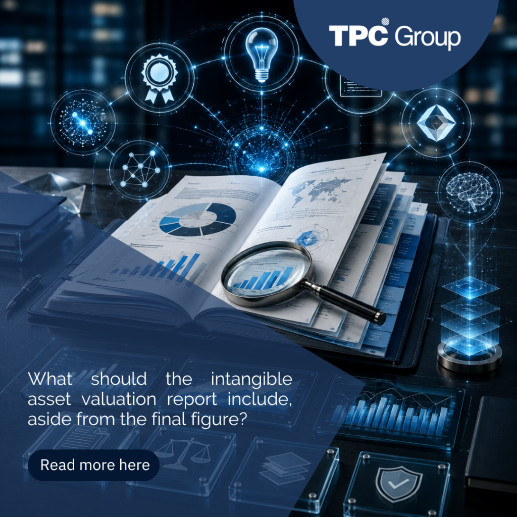 What should the intangible asset valuation report include, beyond the final figure?